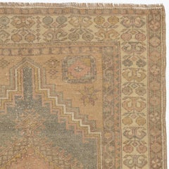 3'9''x6'9" Alfombra Oriental Vintage, Alfombra Tribal Turca Hand Made en Colores Suaves