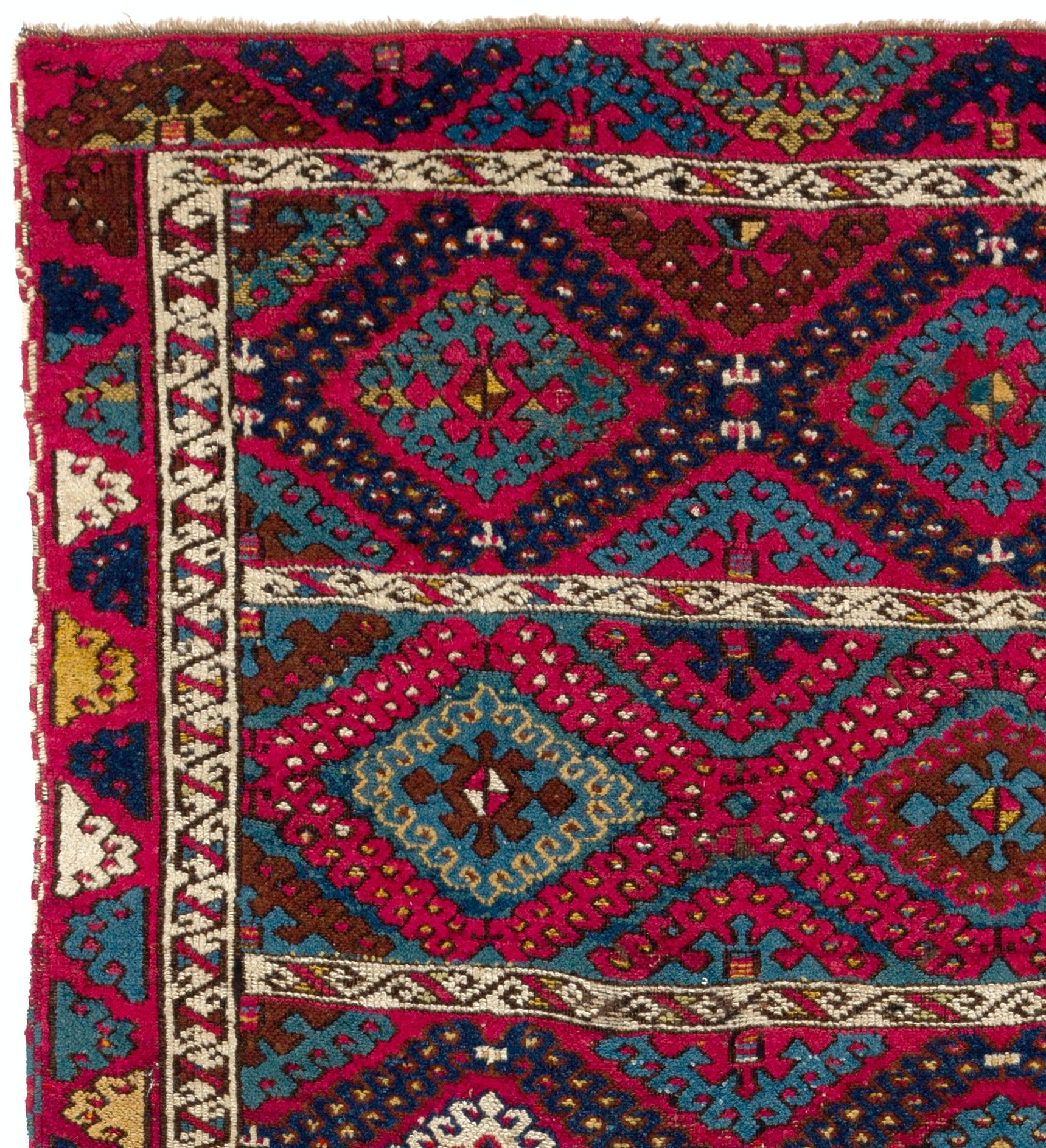 Country 3'9''x7'3'' Antique East Anatolian Kurdish Rug, Ca 1880 For Sale