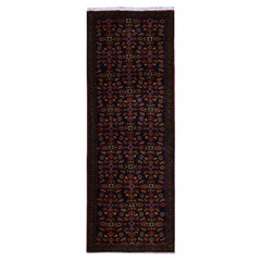 3'9 "x9'7" Azul Vintage Persa Tabriz Pura Lana Anudada a Mano Alfombra Corredera Ancha