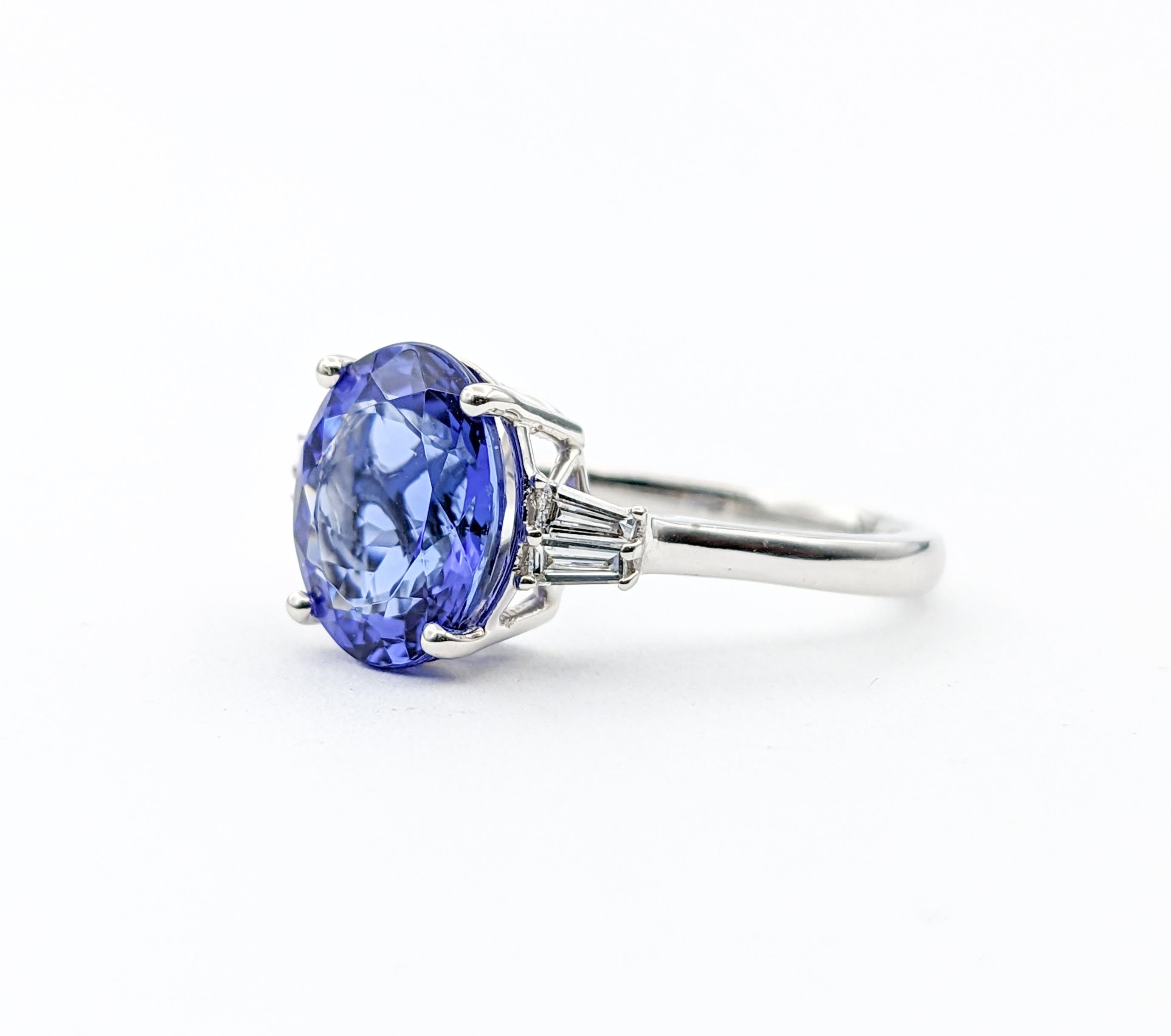 3ct Blue Tanzanite & Diamond Ring In 950pt platinum

Introducing this beautiful Tanzanite ring, masterfully crafted in 950 platinum. This ring boasts a breathtaking 3.00ct Natural Oval Tanzanite, adding a touch of vibrant blue-violet color. The
