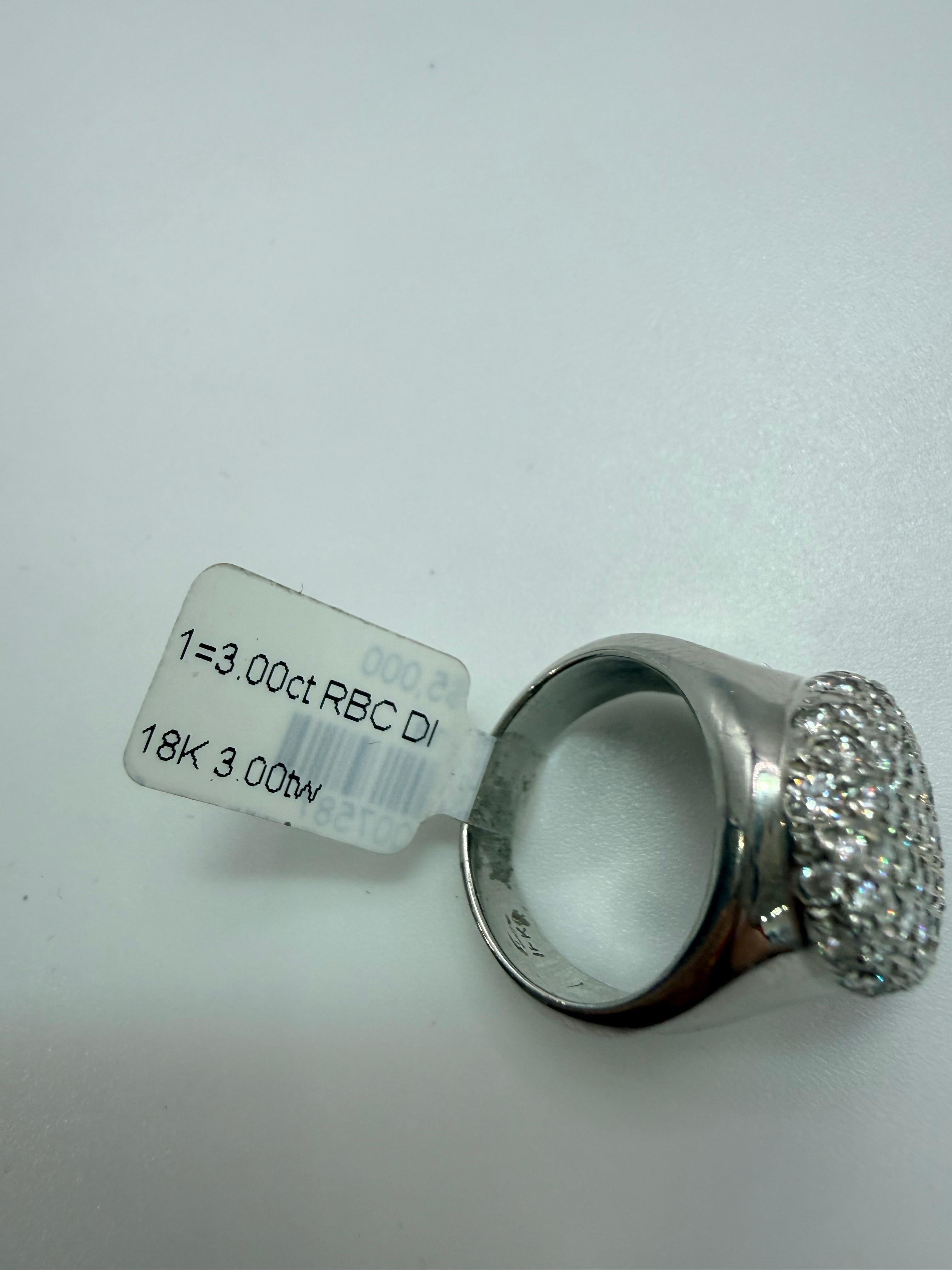 Anillo de diamantes 3ct Oro 18KT Diamantes engastados Pave en venta 2