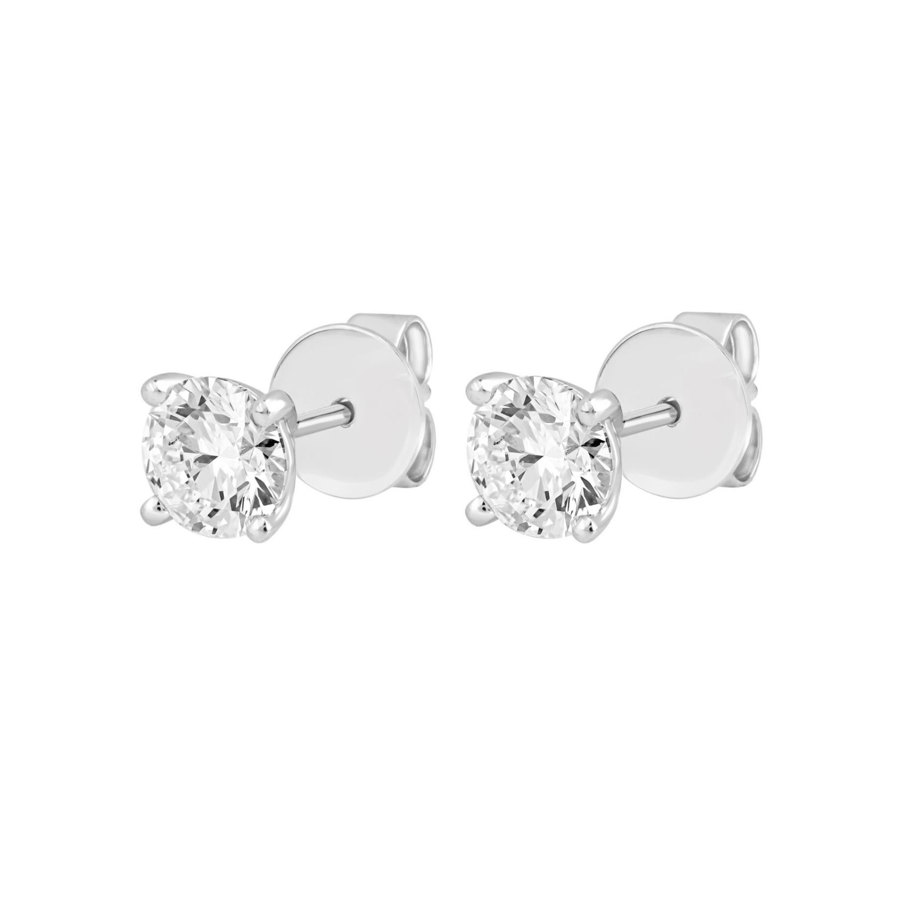 Brilliant Cut 3ct Diamond Stud Earrings - Lab Grown With Gemologist Certficate For Sale