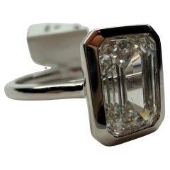 3ct Emerald Cut diamond ring 18KT gold solitaire diamond ring