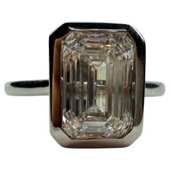 3ct Emerald Cut diamond ring 18KT gold solitaire diamond ring
