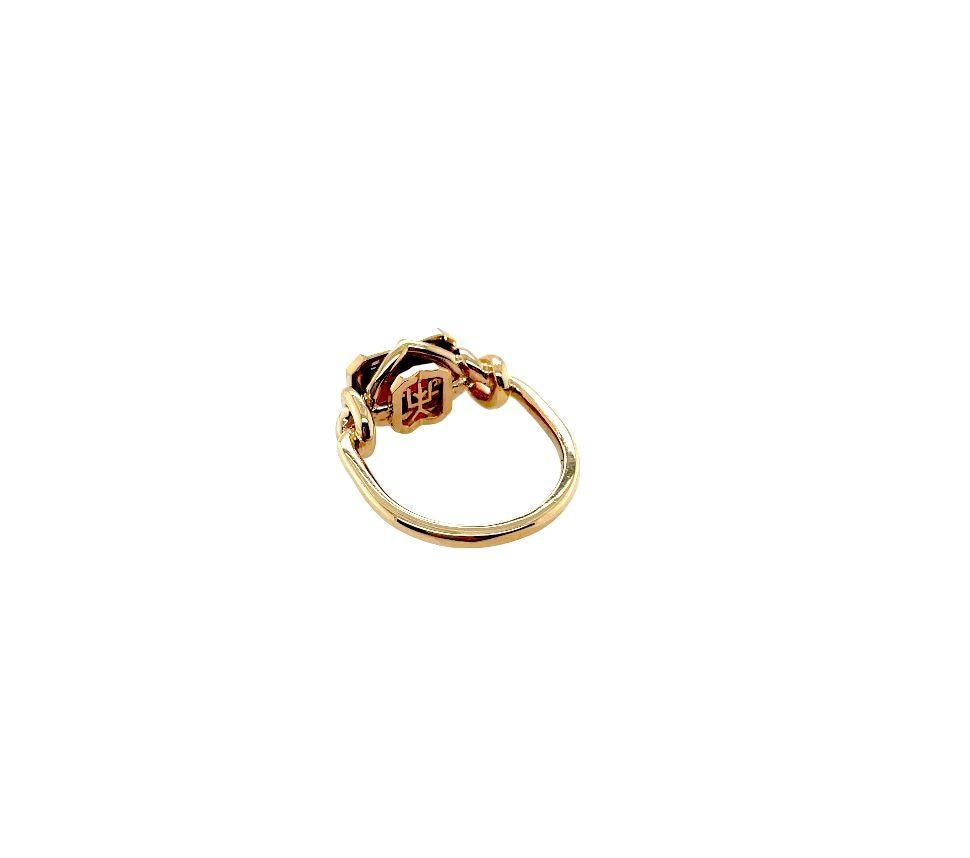 Im Angebot: 3 Karat Rubelit Smaragdschliff Rubelit Forget Me Knot Ring Lünette in 18 Karat gefasst () 6
