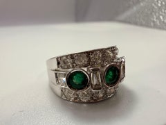 3ct Emerald diamond cocktail ring 18KT gold