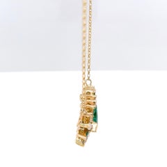 3ct Emerald & Diamond Pendant Set in 18ct Yellow Gold