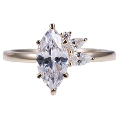 Anello di fidanzamento con moissanite da 3 carati in argento Sterling 925