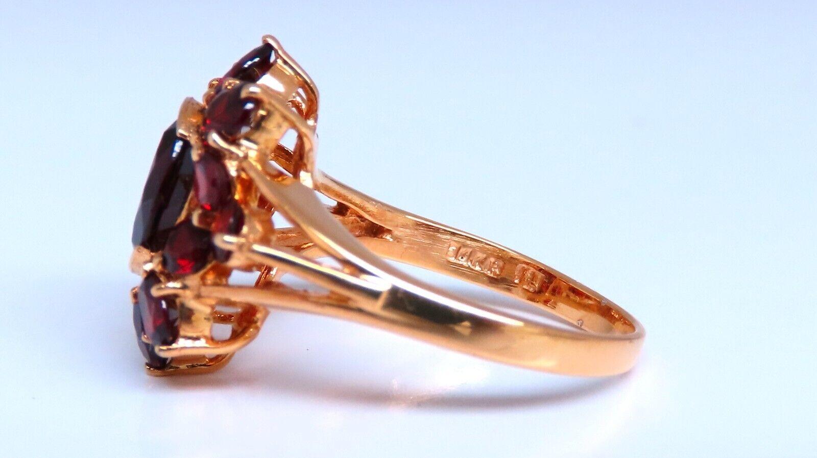 3ct Natural Garnet Cluster Ring 14kt Gold For Sale 5