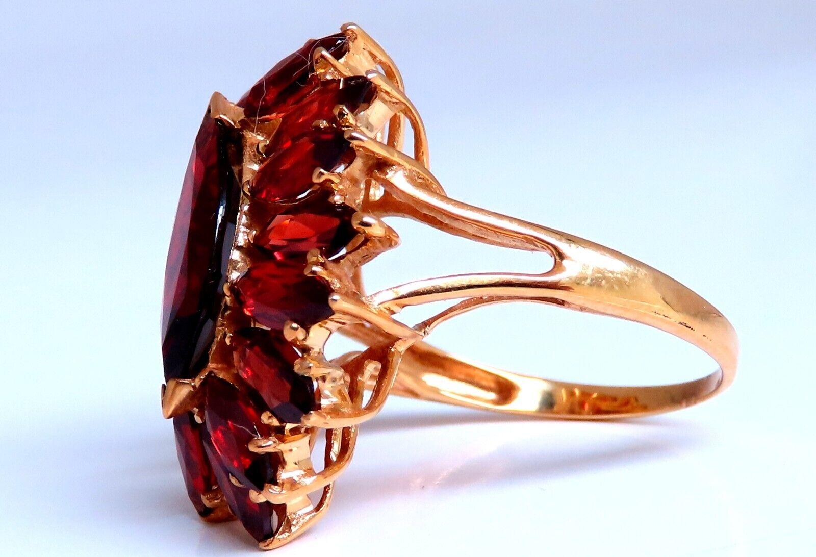 3ct Natural Garnet Cluster Ring 14kt Gold For Sale 1