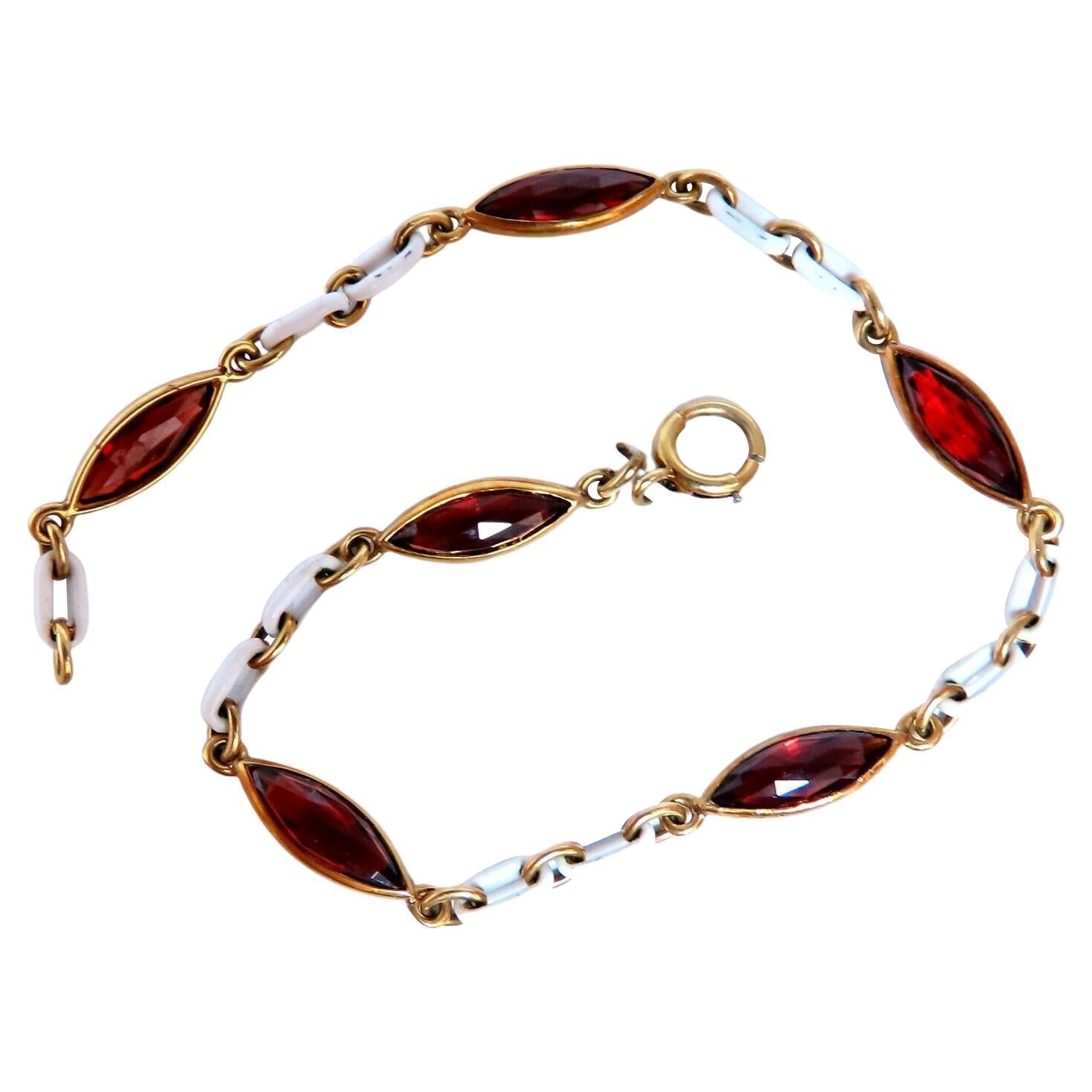 Bracelet à maillons « Link » avec grenats naturels de 3 ct, 14 kt*