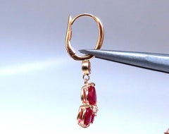 3ct Natural Ruby Diamonds Cluster Earrings 14kt Gold*