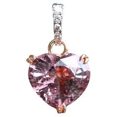 3Ct No Heat Burma Pink Spinel and Diamonds Pendant