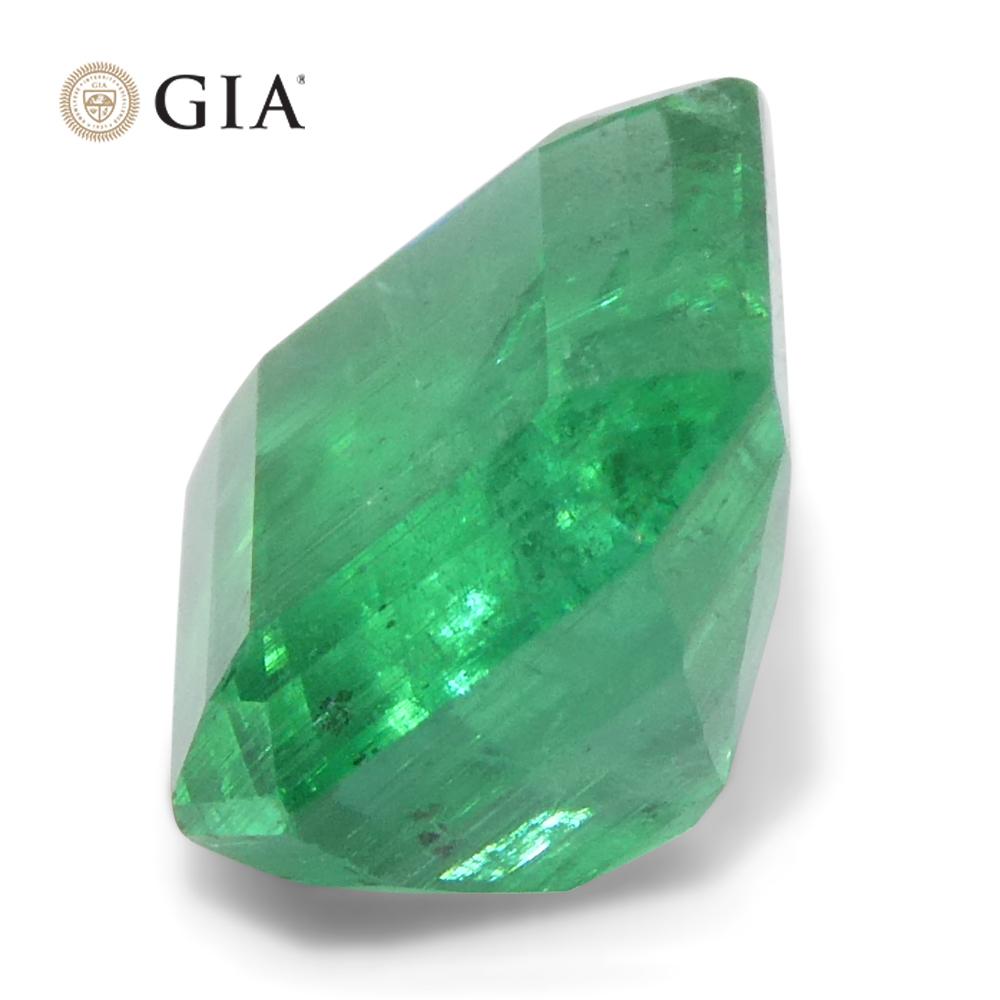 3ct Octagonal/Emerald Cut Green Emerald GIA Certified Zambia Untreated For Sale 3
