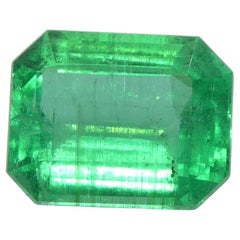 3ct Octagonal/Emerald Cut Green Emerald GIA Certified Zambia Untreated