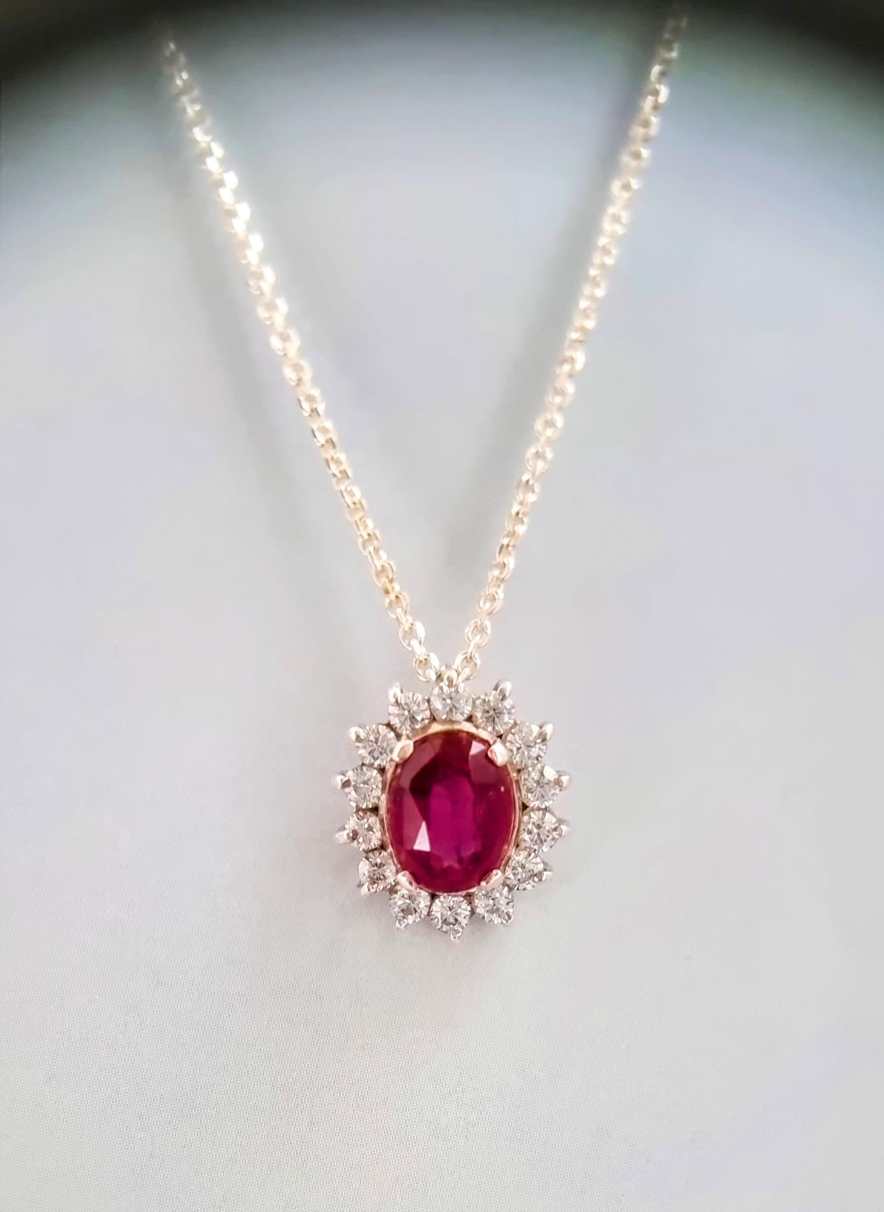 3ct Oval Cut Natural Deep Pink Tourmaline Pendant For Sale 6