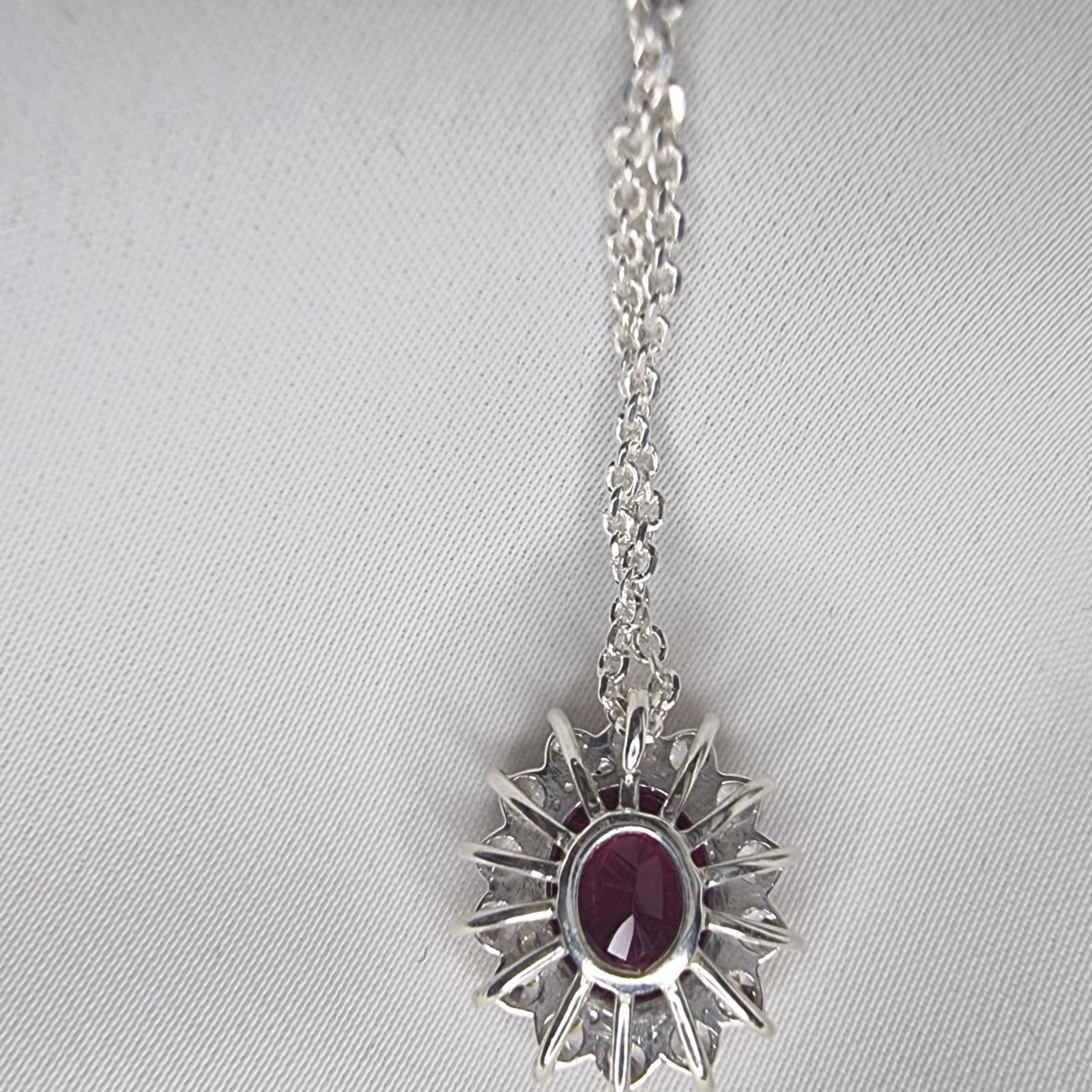 3ct Oval Cut Natural Deep Pink Tourmaline Pendant In New Condition For Sale In Lanham, MD