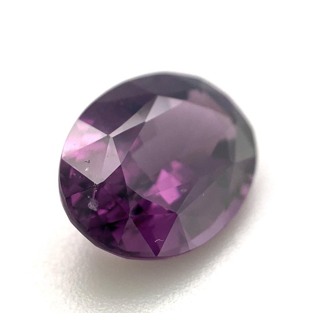 Brilliant Cut 3ct Oval Purple Spinel GIA Certified Unheated For Sale
