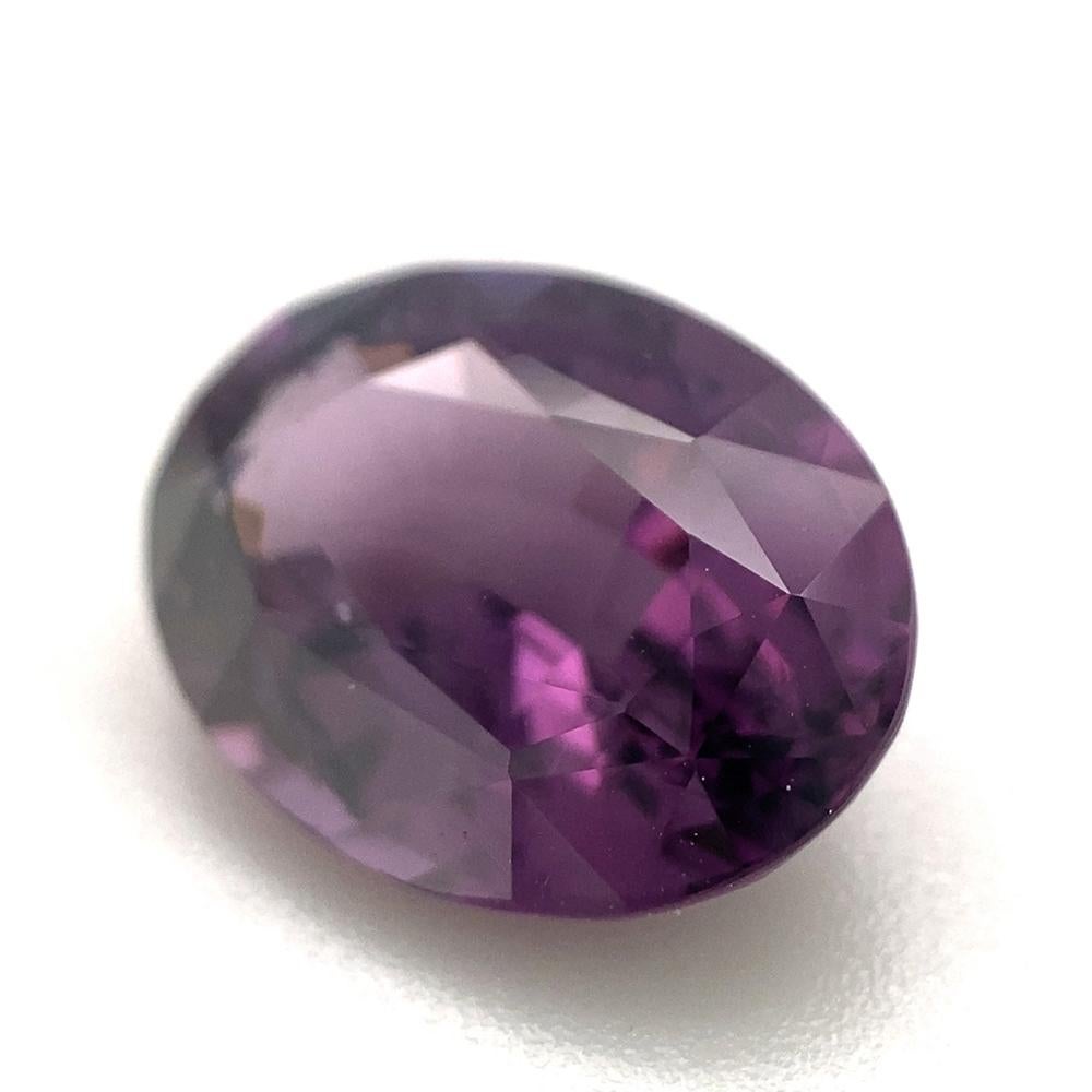3ct Oval Purple Spinel GIA Certified Unheated In New Condition For Sale In Toronto, Ontario