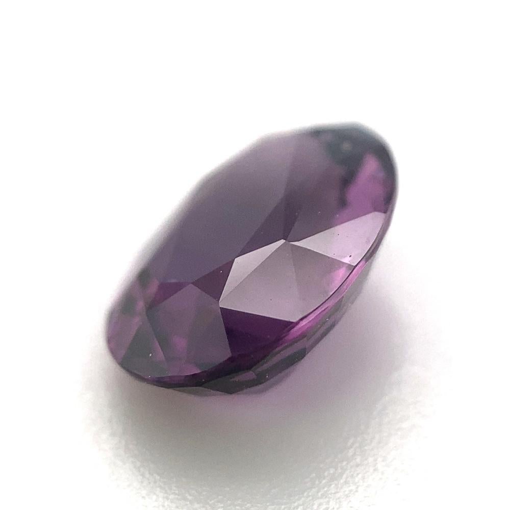 Women's or Men's 3ct Oval Purple Spinel GIA Certified Unheated For Sale