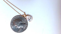 3ct Pear Cz Solitaire Necklace 14kt*