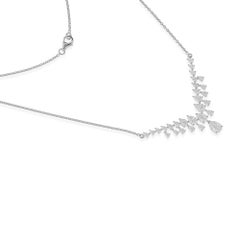 3ct Birne Diamant V-förmige Kette Tropfen Halskette 18k Weißgold Feiner Schmuck Geschenk