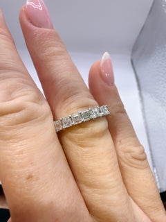 3ct Platinum Diamond Asscher cut wedding band