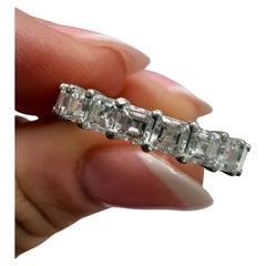 3ct Platinum Diamond Asscher cut wedding band