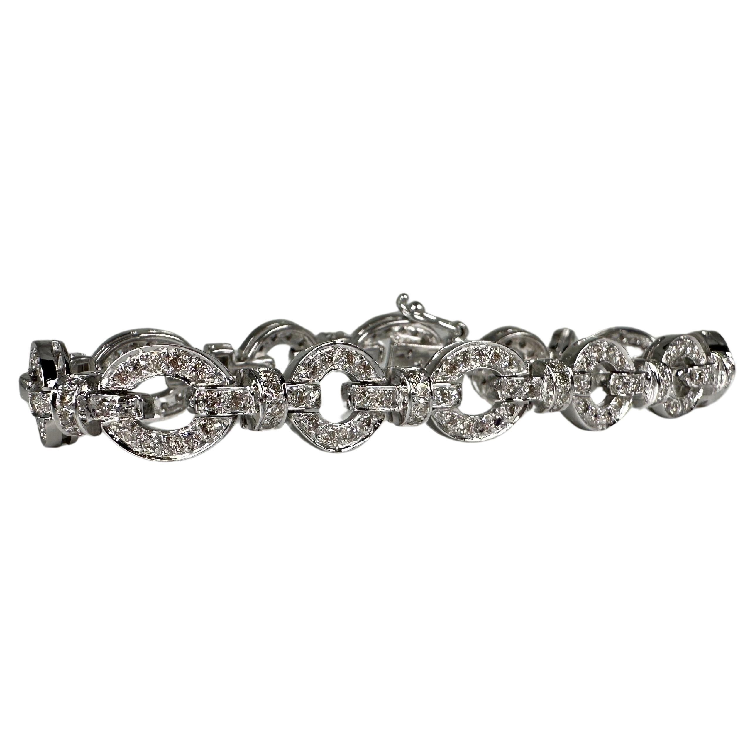 3ct Stunning tennis diamond bracelet 18KT Victorian style For Sale