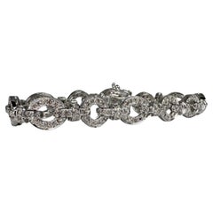 Superbe bracelet tennis en diamants 3 carats de style victorien 18 carats