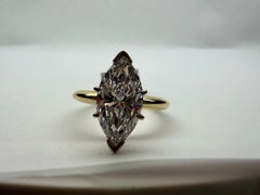 3ct VS2 F solitaire Marquise diamond ring engagement diamond ring 18KT