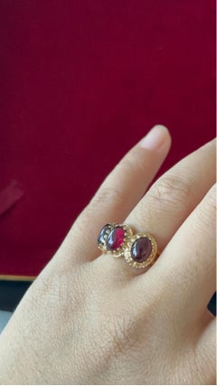3ctw Cabochon Ruby 14k Yellow Gold Ring