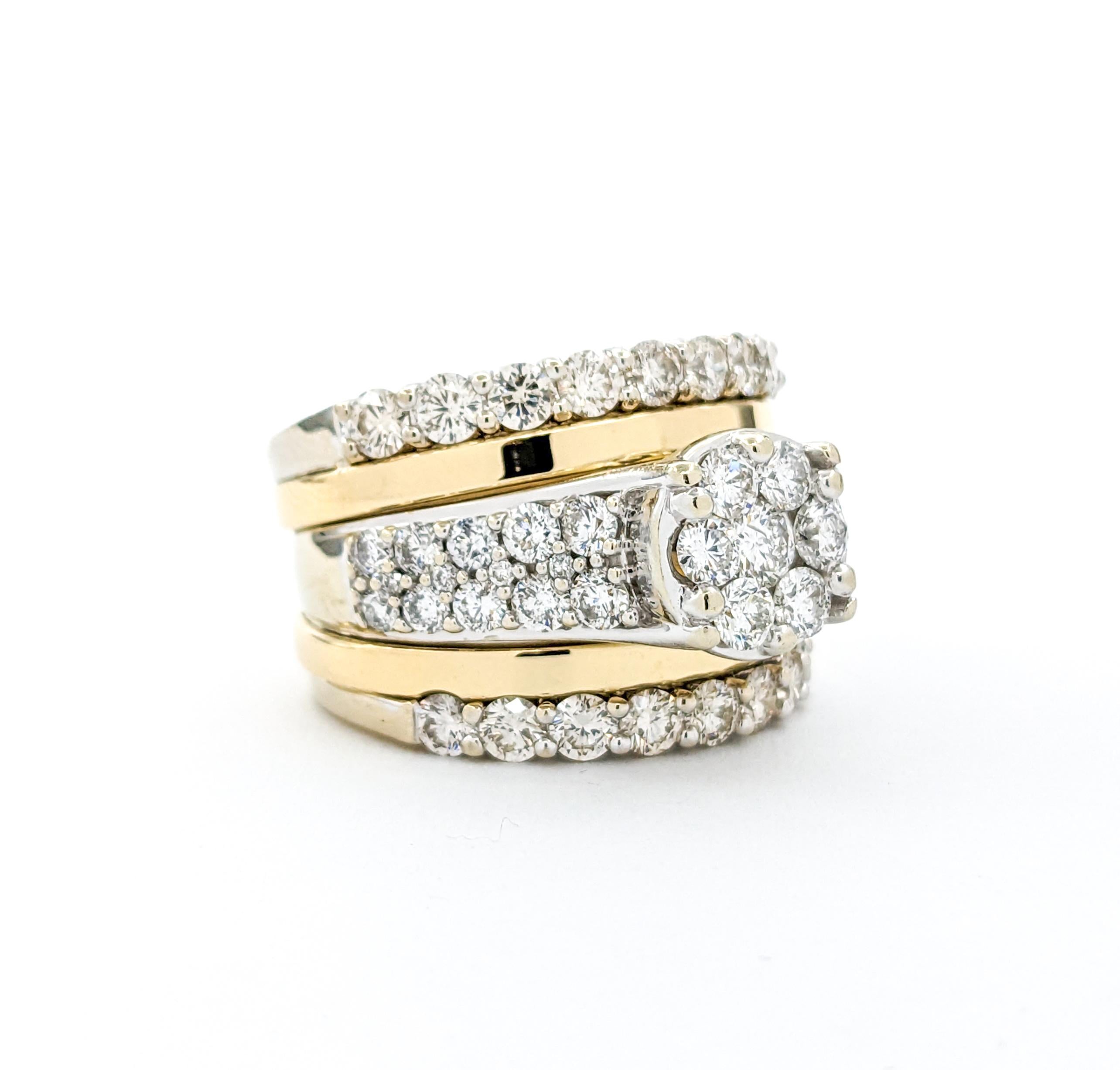 3ctw Diamond Anniversary Ring In Yellow Gold 5