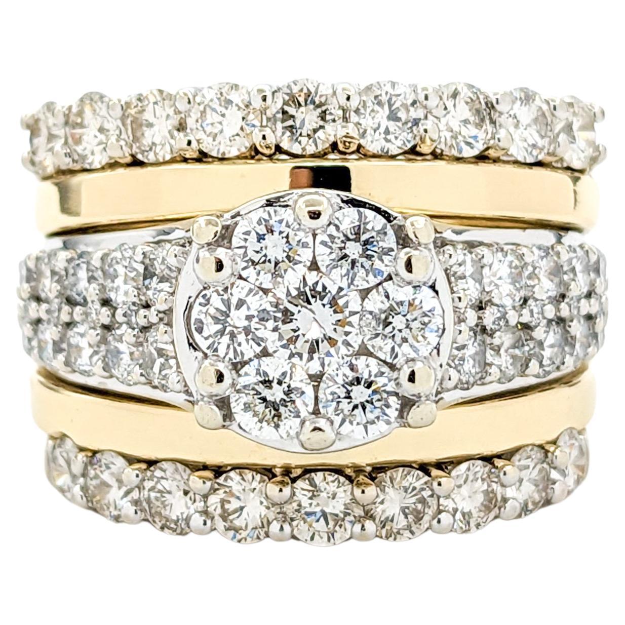 3ctw Diamond Anniversary Ring In Yellow Gold