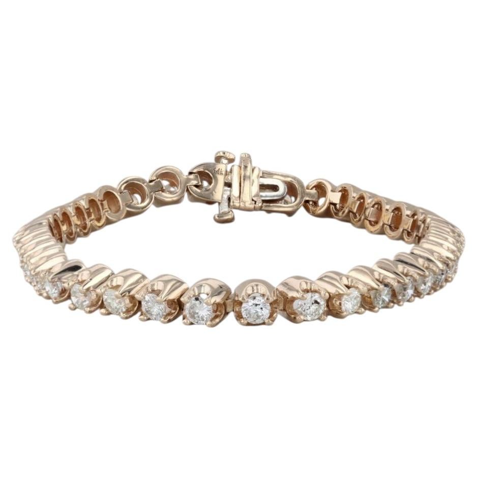 3ctw Diamond Tennis Bracelet 14k Yellow Gold 6.5" 4.4mm