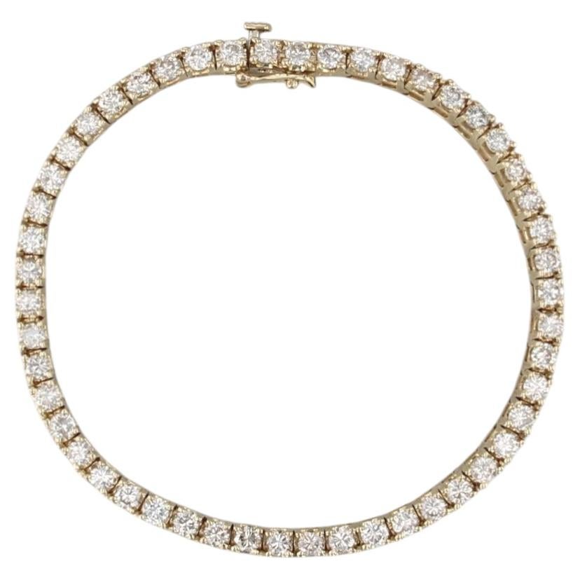 3ctw Diamond Tennis Bracelet 14k Yellow Gold 7.25" 3.3mm For Sale