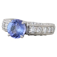 3cw Tansanit Diamant Ring 14k Weißgold Größe 6,5 Engagement