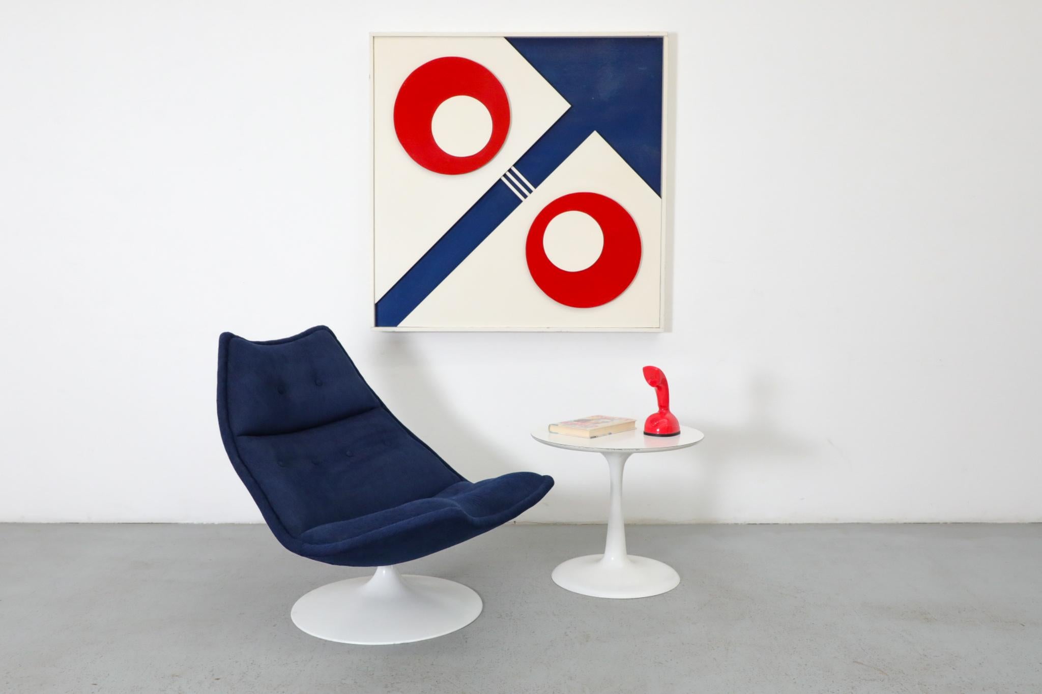 Striking 3D Bauhaus inspired art by Dutch visual artist Lejo den Hertog (1945, Delft). Consisting of diagonally placed geometric shapes and bold primary colors this work from 1969 (part of his 