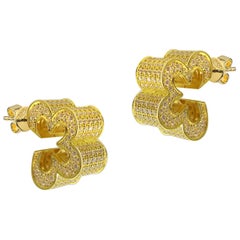 3D Blossom Pave Earrings