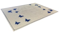 3D Blue Butterflies Rug - Alexander’s Collection Hand-Tufted Luxury Carpet