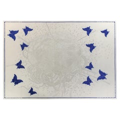 3D Blue Butterflies Rug - Alexander’s Collection Hand-Tufted Luxury Carpet