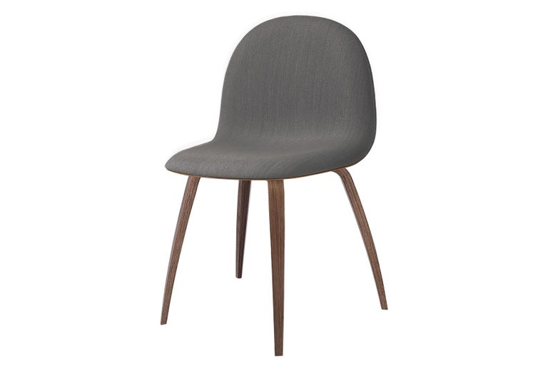 Mid-Century Modern 3D Dining Chair, Front Upholstered, Wood Base, American Walnut For Sale
