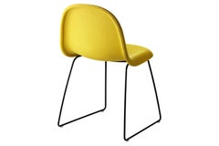 3D Dining Chair, Fully Upholstered, Sledge Base, Matte Black