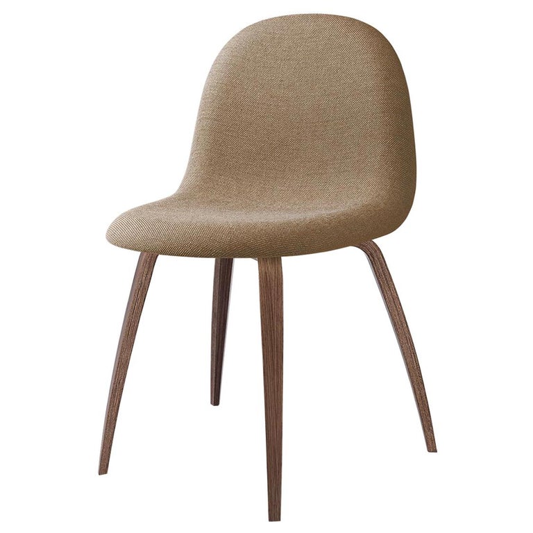 3D Dining Chair, Fully Upholstered, Wood Base, American Walnut  For Sale