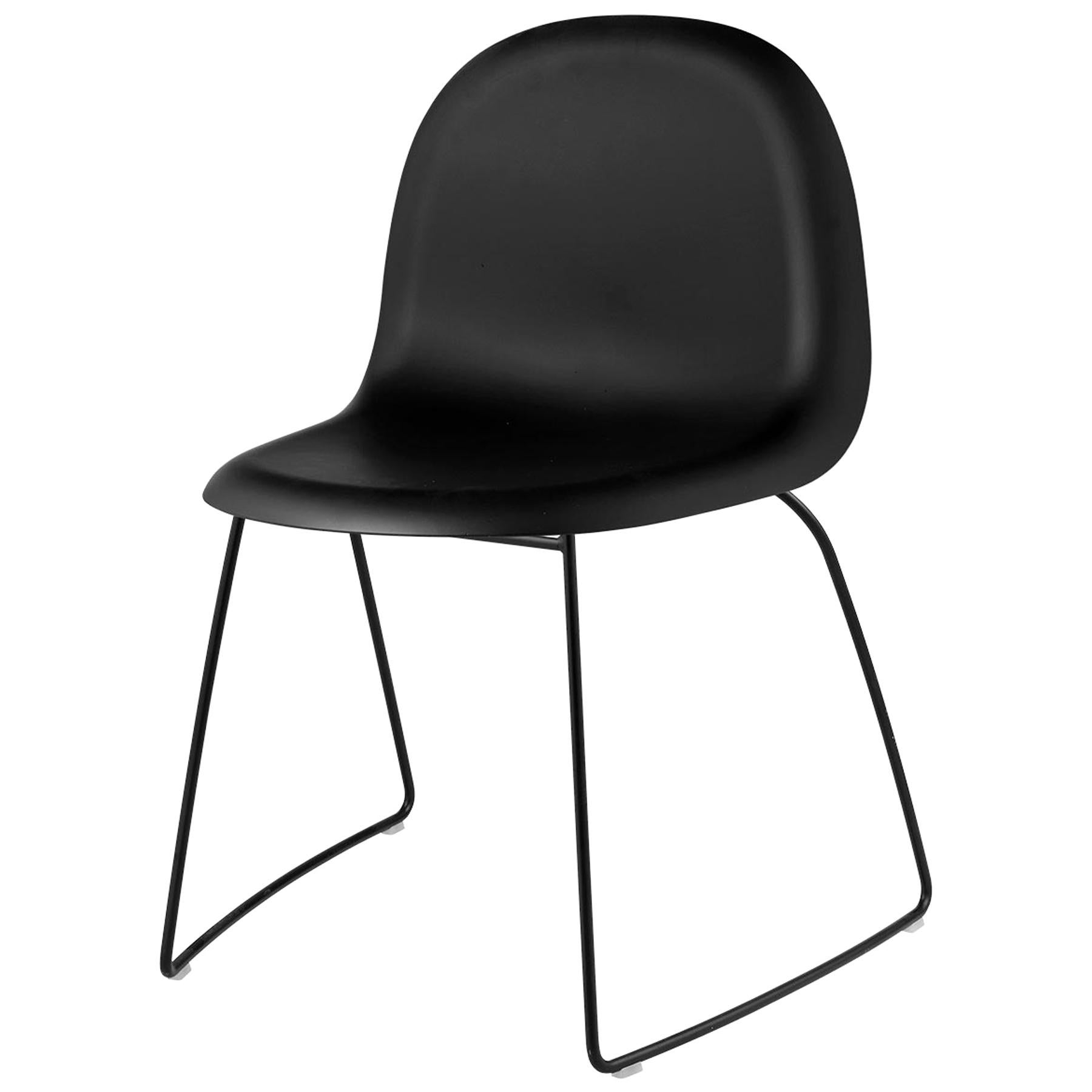 Chaise de salle à manger 3D, non tapissée, base évasée, empilable