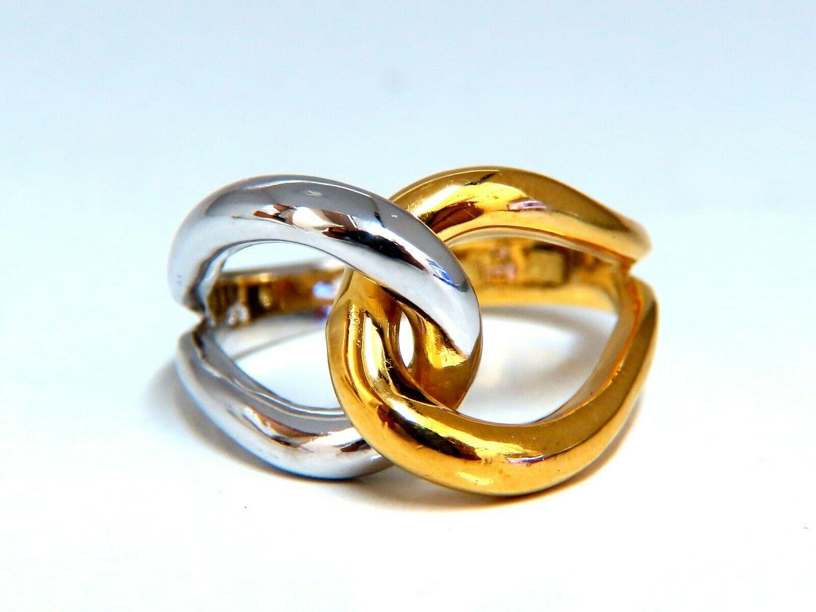 Women's or Men's 3D Knot Trend Ring 18 Karat Gold For Sale