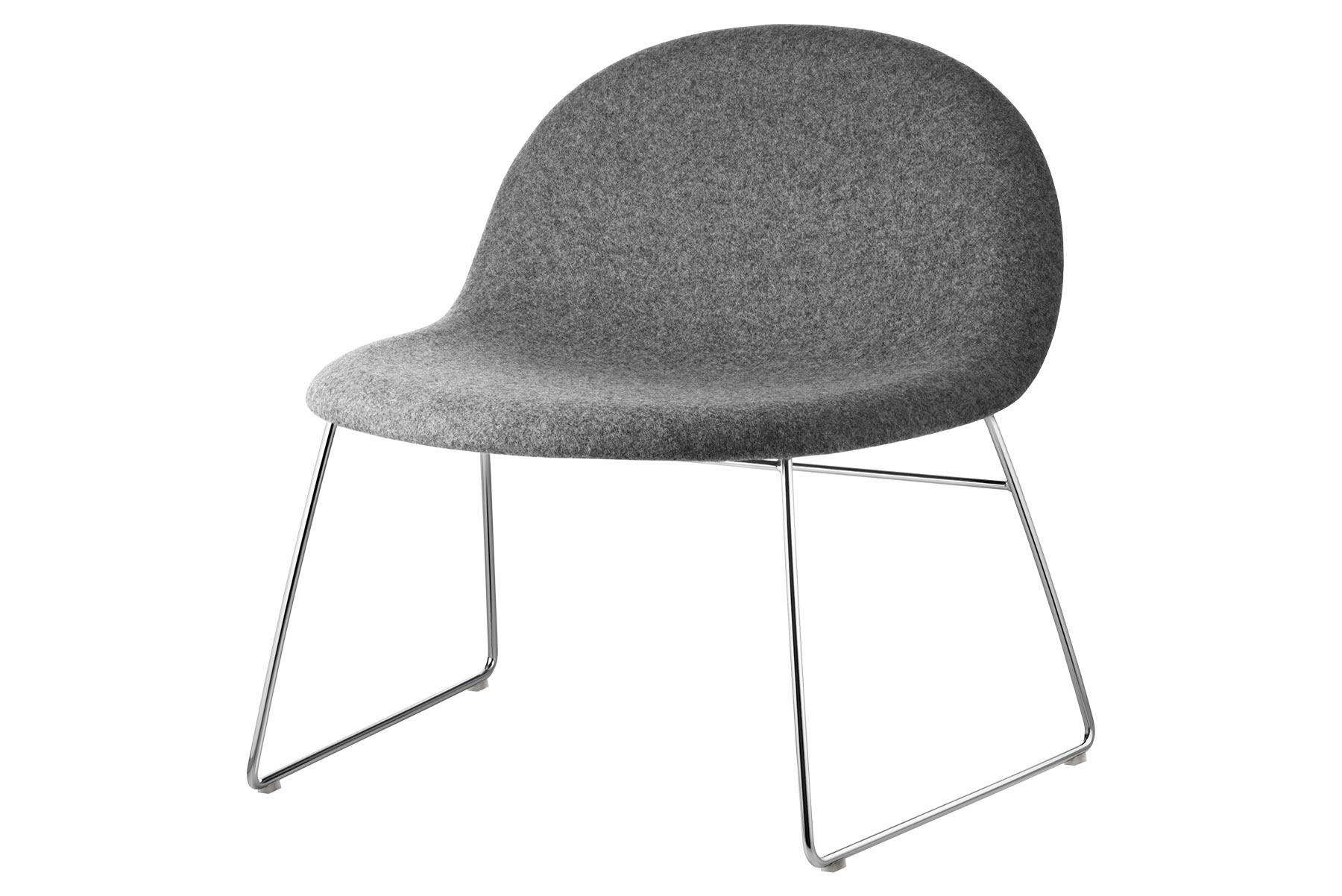 Mid-Century Modern 3D Lounge Chair, Un-Upholstered, Sledge Base, Chrome For Sale