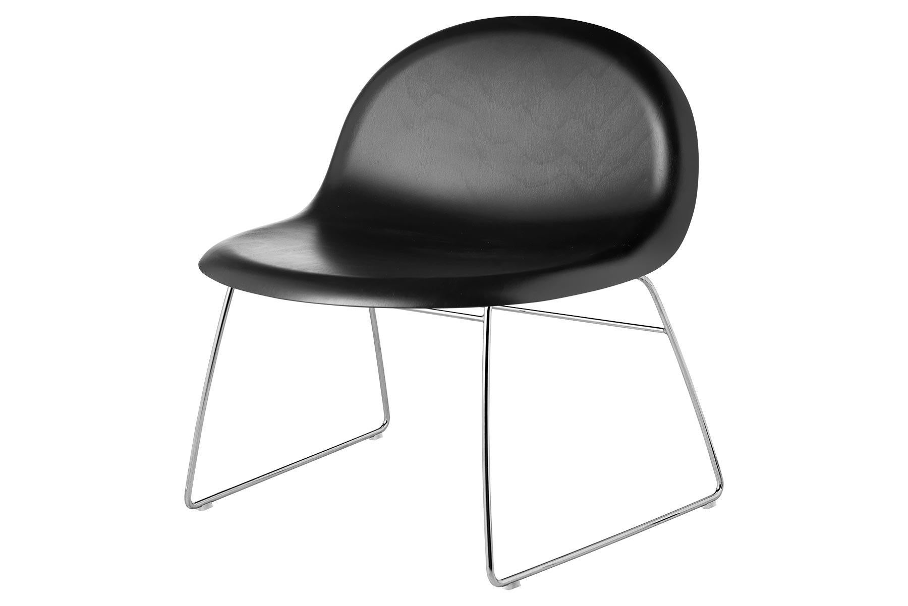 Contemporary 3D Lounge Chair, Un-Upholstered, Sledge Base, Chrome For Sale