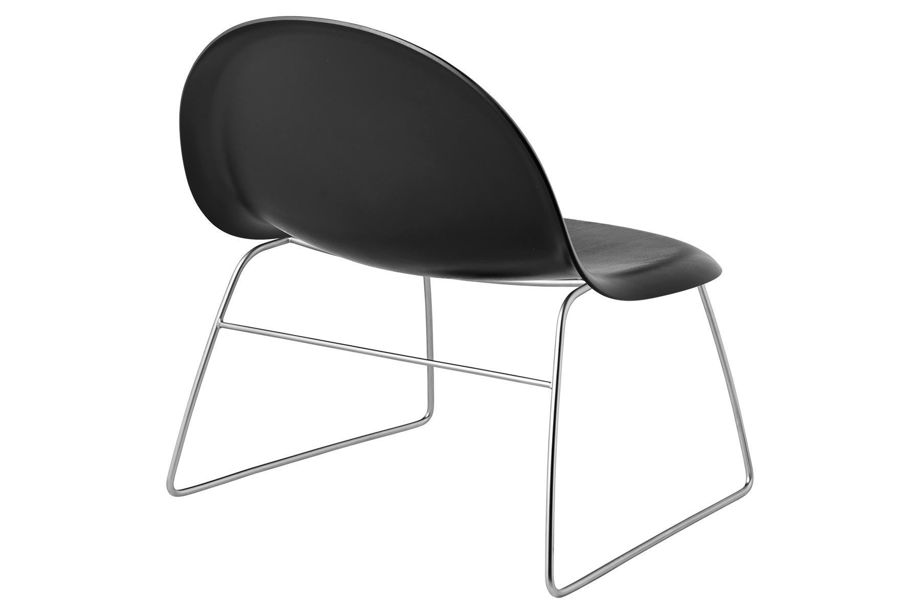 Steel 3D Lounge Chair, Un-Upholstered, Sledge Base, Chrome For Sale
