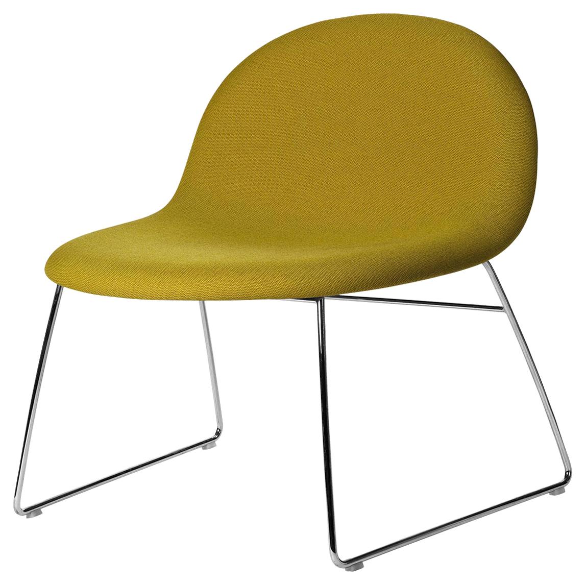 3D Lounge Chair, Un-Upholstered, Sledge Base, Chrome